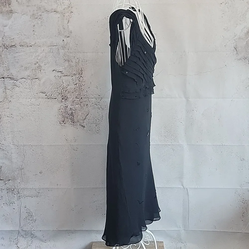 Lapis Silk Black Sleeveless Dress Womens Size L ( Runs Small )
